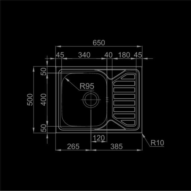 Sudopera RODI-OKIO LINE 65 FLAT MAT 65x50-B-115 - Inox sudopere ...